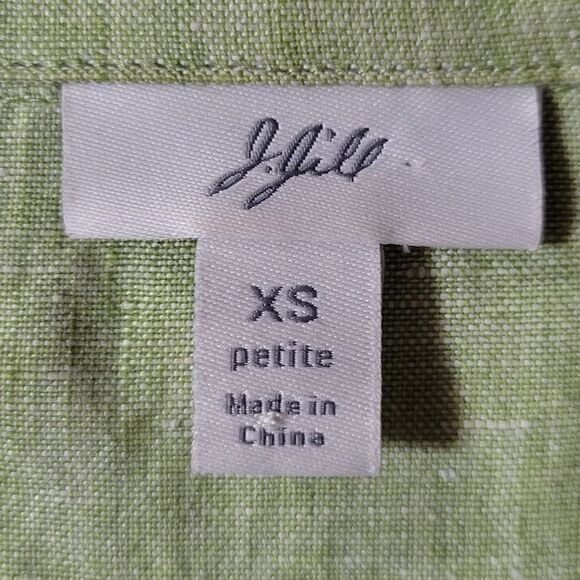 J. Jill Women's Celery Green Embroidered Linen Jacket - Picture 2 of 16